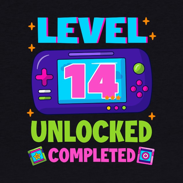 Level 14 Unlocked 14th Birthday Boys Video Game B-day Gift For BOys Kids by Los San Der